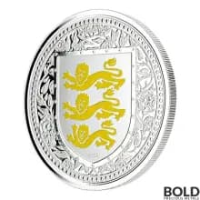 2018 Gibraltar Royal Arms of England Silver 1 oz Proof (Red Colored)