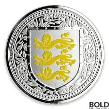 2018 Gibraltar Royal Arms of England Silver 1 oz Proof (Red Colored)