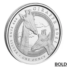 2021 Equatorial Guinea Giraffe 1 oz Silver Coin