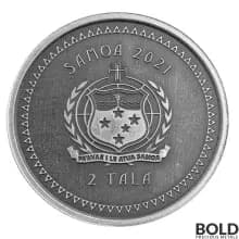 2021 Samoa: Pacific Mermaid 1 oz Silver Antiqued