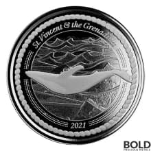 2021 St. Vincent & The Grenadines: Humpback Whale 1 oz Silver BU