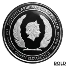 2022 Silver 1 oz Antigua & Barbuda Coat of Arms Coin Proof (Colored)