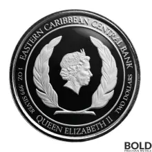 2022 Silver 1 oz St Kitts & Nevis Underwater Surfer Coin Proof (Colored)