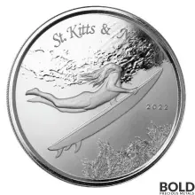 2022 Silver 1 oz St Kitts & Nevis Underwater Surfer Coin BU