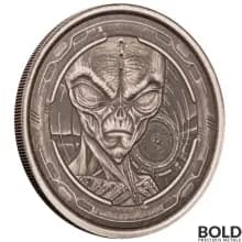 2022 Silver Ghana Alien 1oz Antiqued