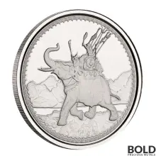 2022 Gibraltar Royal Arms of England: War Elephant Silver 1 oz BU