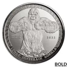 2022 Republic of Congo Gorilla Silver 1 oz