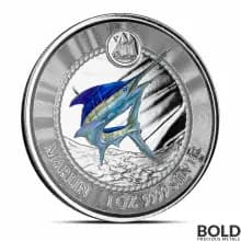 2023 1 oz Cayman Islands Blue Marlin Silver Coin (Colored)