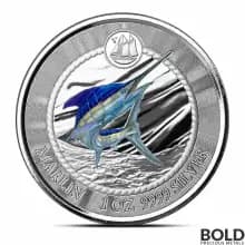 2023 1 oz Cayman Islands Blue Marlin Silver Coin (Colored)
