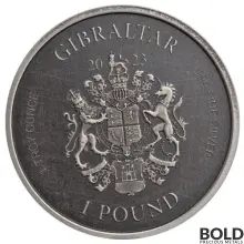 2023 Silver 1 oz Gibraltar Lady Justice Antiqued Coin