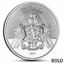 2023 1 oz St. Lucia Coat of Arms Silver Coin (BU)