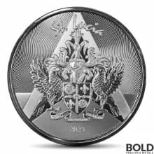 2023 1 oz St. Lucia Coat of Arms Silver Coin (BU)