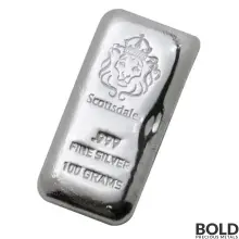 Silver 100 gram Scottsdale Cast Bar