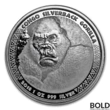 1 oz Silver Republic of Congo Gorilla 2018