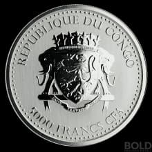 2020 Republic of Congo Gorilla Silver 1 oz