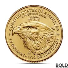 1/10 oz America Eagle MS70 NGC Gold Coin (First Day Release, Random Year)