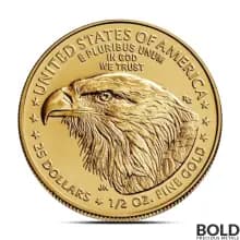 1/2 oz America Gold Eagle MS70 (Random Date, Brown Label, NGC)