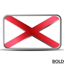 1 oz Alabama State Flag Silver Bar (Colored)
