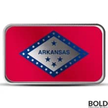 1 oz Arkansas State Flag Silver Bar (Colored)