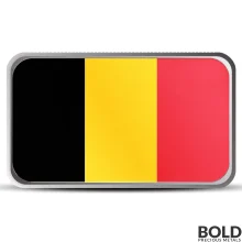 1 oz Belgium Country Flag Silver Bar (Colored)