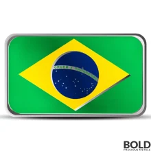 1 oz Brazil Country Flag Silver Bar (Colored)