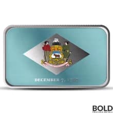 1 oz Alabama State Flag Silver Colored Bar