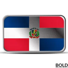 1 oz Dominican Republic Country Flag Silver Bar (Colored)