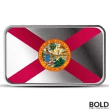 1 oz Florida State Flag Silver Bar (Colored)