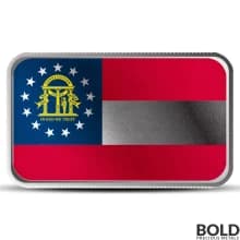 1 oz Georgia State Flag Silver Bar (Colored)