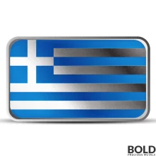 1 oz Greece Country Flag Silver Bar (Colored)