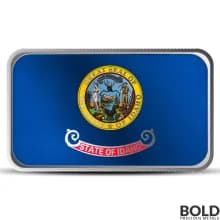1 oz Idaho State Flag Silver Bar (Colored)