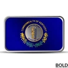 1 oz Kentucky State Flag Silver Bar (Colored)