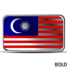 1 oz Malaysia Country Flag Silver Bar (Colored)