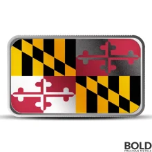 1 oz Maryland State Flag Silver Bar (Colored)