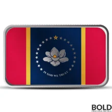 1 oz Mississippi State Flag Silver Bar (Colored)