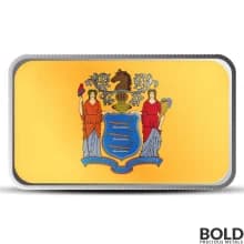 1 oz Alabama State Flag Silver Colored Bar