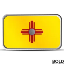 1 oz New Mexico State Flag Silver Bar (Colored)
