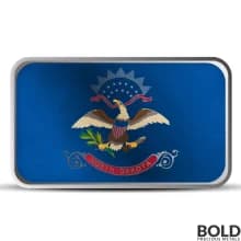 1 oz North Dakota State Flag Silver Bar (Colored)