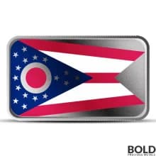 1 oz Ohio State Flag Silver Bar (Colored)