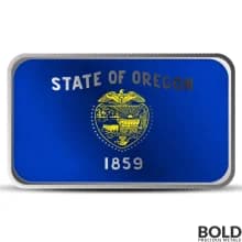 1 oz Alabama State Flag Silver Colored Bar