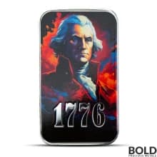 1 oz Scottsdale Patriotic 1776 Washington Silver Bar (Color)