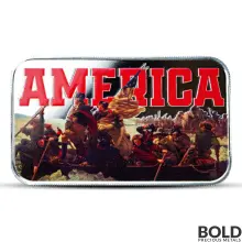 1 oz Scottsdale Patriotic America Crossing the Delaware Silver Bar (Color)