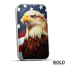 1 oz Scottsdale Patriotic Bald Eagle Silver Bar (Color)