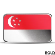1 oz Singapore Country Flag Silver Bar (Colored)