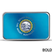 1 oz Alabama State Flag Silver Colored Bar