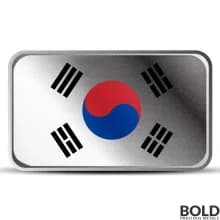 1 oz South Korea Country Flag Silver Bar (Colored)