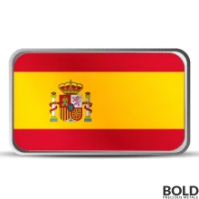 1 oz Spain Country Flag Silver Bar (Colored)