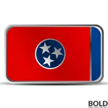 1 oz Alabama State Flag Silver Colored Bar