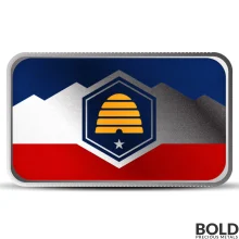 1 oz Utah State Flag Silver Bar (Colored)