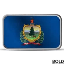 1 oz Alabama State Flag Silver Colored Bar